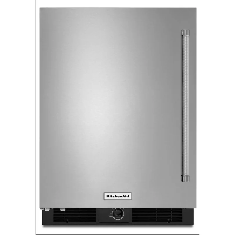 KitchenAid - 23.75 Inch 4.9 cu. ft Mini Fridge Refrigerator in Stainless - KURL104ESB Stainless