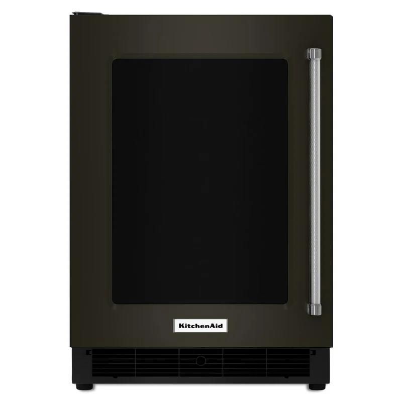 KitchenAid - 23.75 Inch 5.1 cu. ft Mini Fridge Refrigerator in Black Stainless - KURL304EBS Black Stainless
