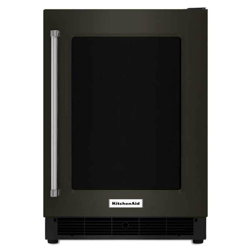 KitchenAid - 23.75 Inch 5.1 cu. ft Mini Fridge Refrigerator in Black Stainless - KURR304EBS Black Stainless