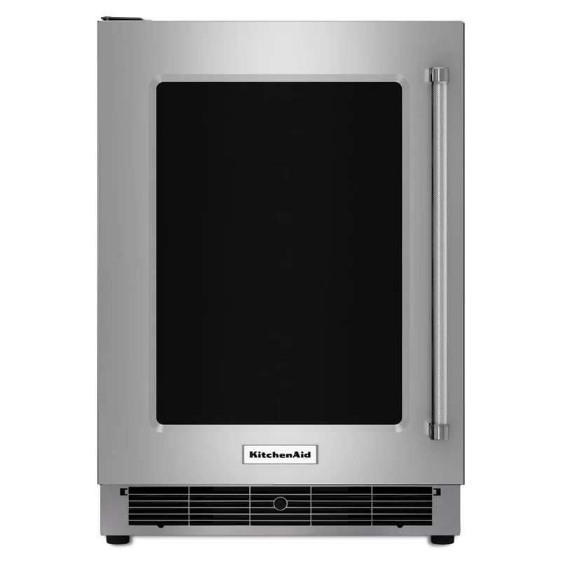 KitchenAid - 23.75 Inch 5.1 cu. ft Mini Fridge Refrigerator in Stainless - KURL304ESS Stainless