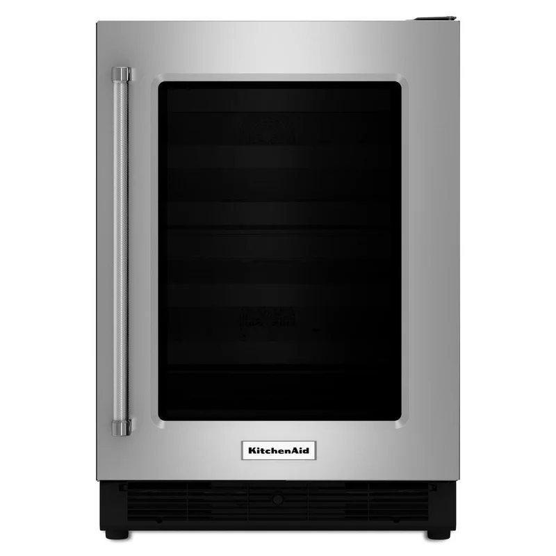 KitchenAid - 23.75 Inch 5.1 cu. ft Mini Fridge Refrigerator in Stainless - KURR204ESB Stainless