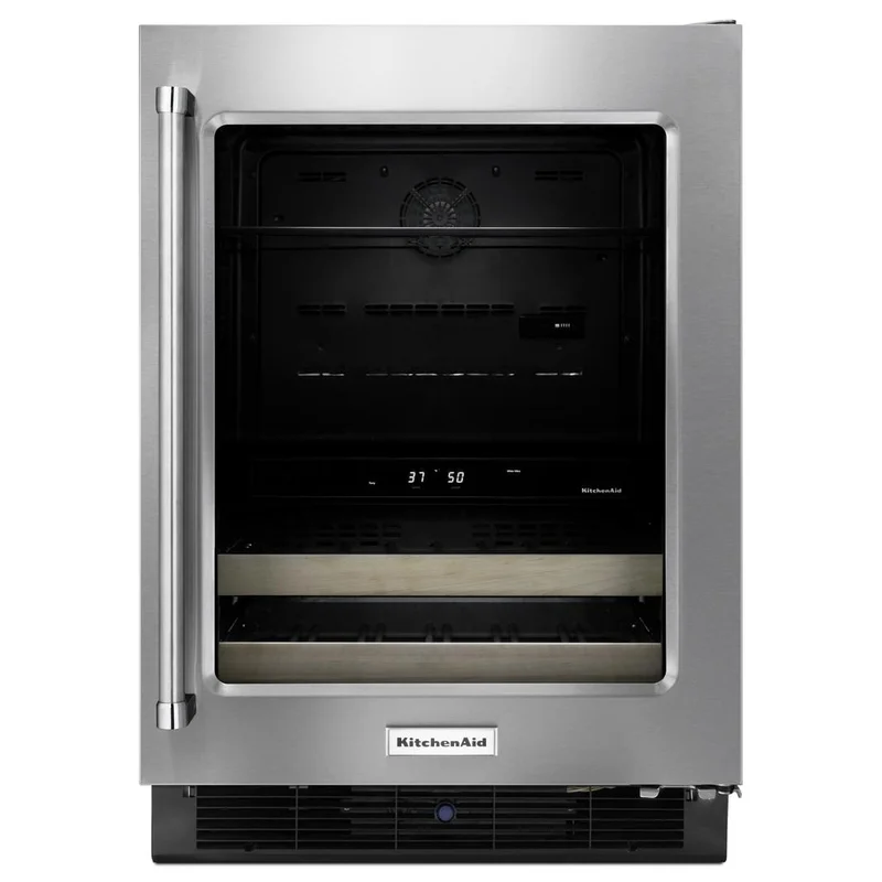 KitchenAid - 23.8 Inch 4.8 cu. ft Beverage Centre Refrigerator in Stainless - KUBR204ESB Stainless