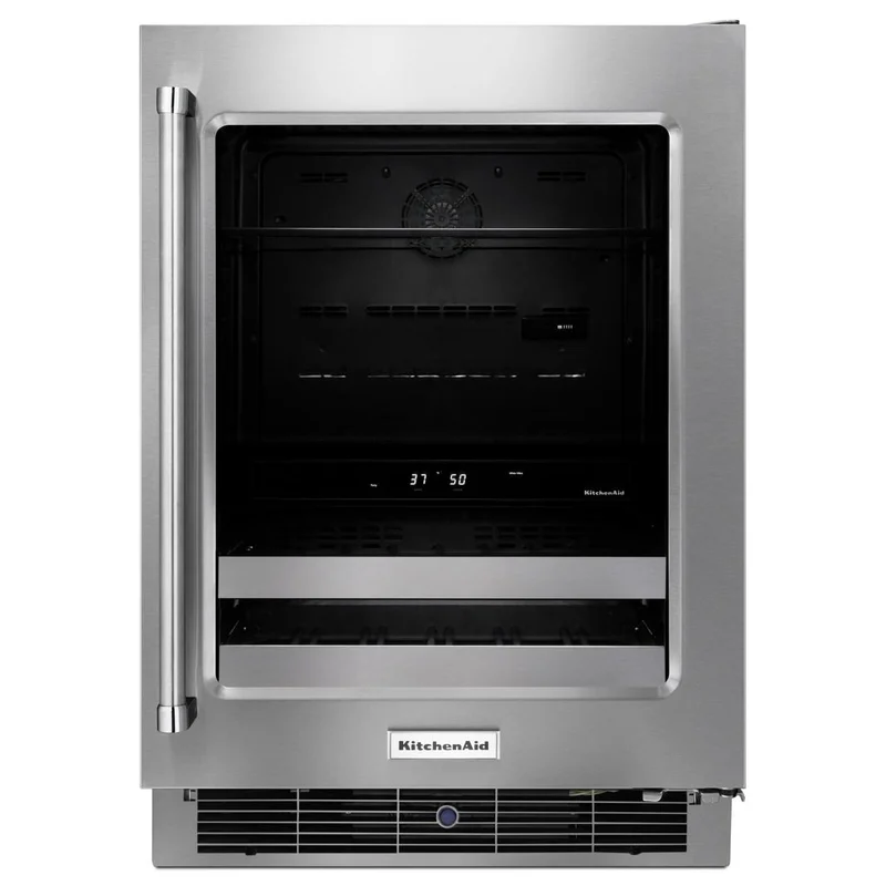 KitchenAid - 23.8 Inch 4.8 cu. ft Beverage Centre Refrigerator in Stainless - KUBR304ESS Stainless