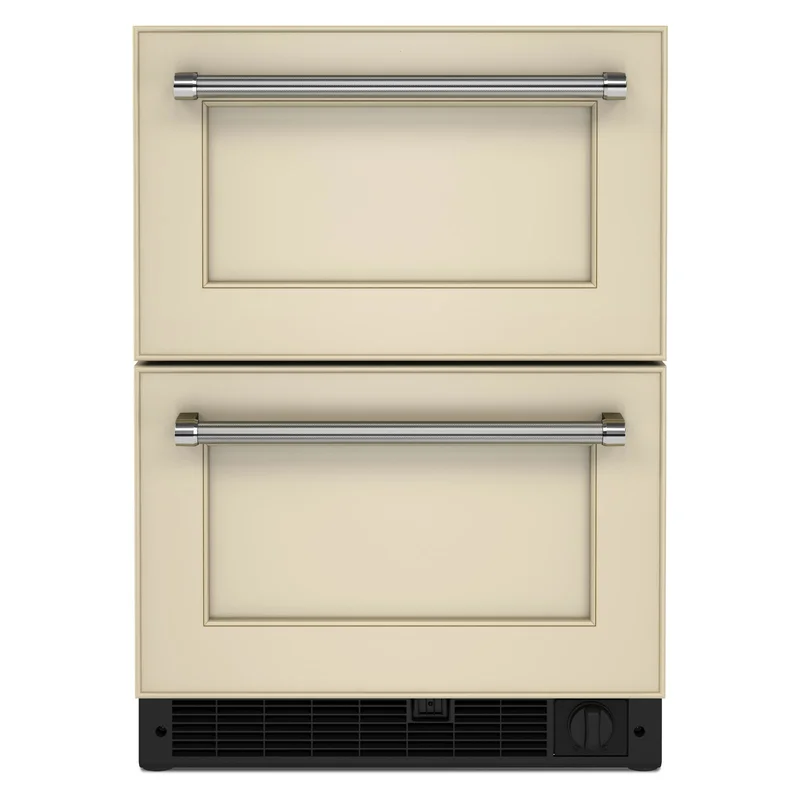 KitchenAid - 23.875 Inch 4.29 cu. ft Undercounter Double-Drawer Refrigerator in Panel Ready - KUDF204KPA Panel Ready