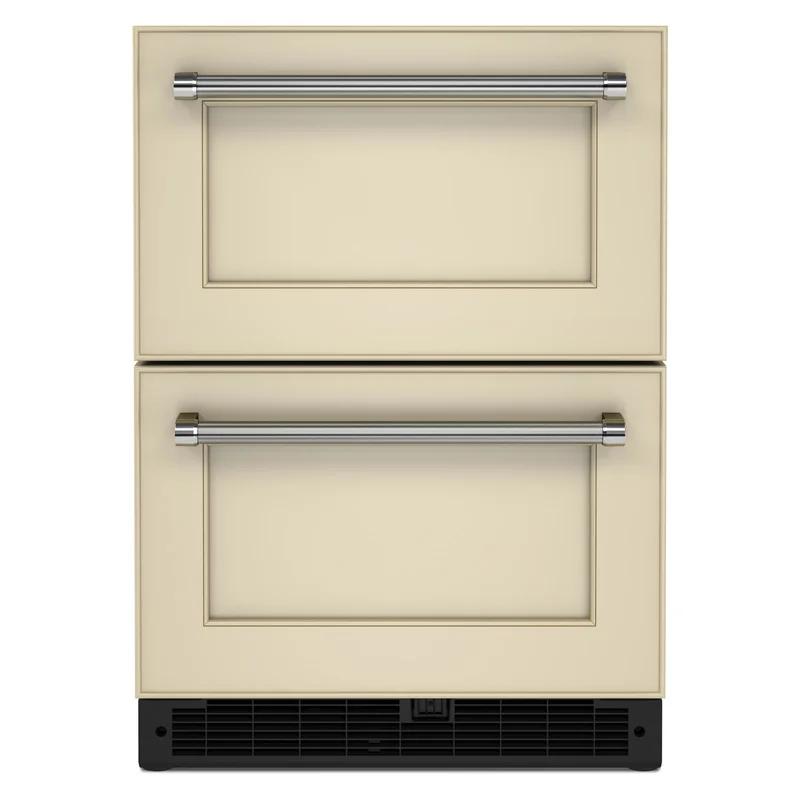KitchenAid - 23.875 Inch 4.4 cu. ft Undercounter Double-Drawer Refrigerator in Panel Ready - KUDR204KPA Panel Ready
