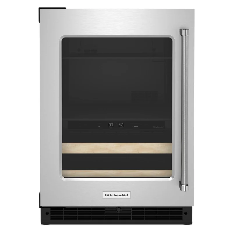 KitchenAid - 23.875 Inch 4.89 cu. ft Beverage Centre Refrigerator in Stainless - KUBL214KSB Stainless