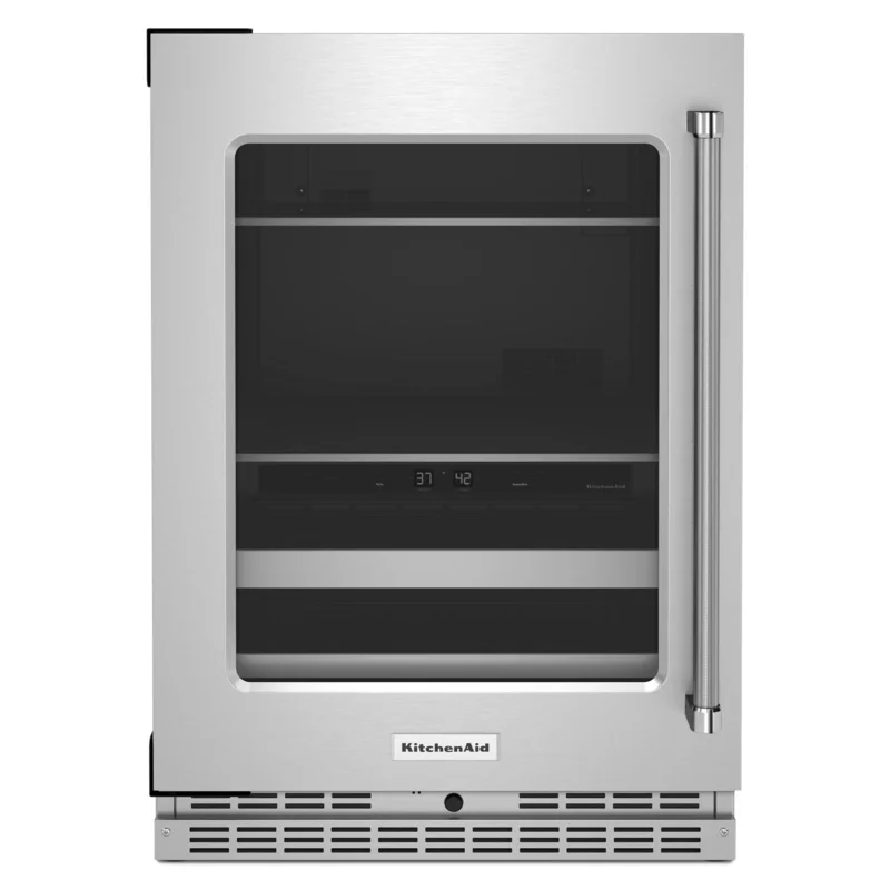 KitchenAid - 23.875 Inch 4.89 cu. ft Beverage Centre Refrigerator in Stainless - KUBL314KSS Stainless
