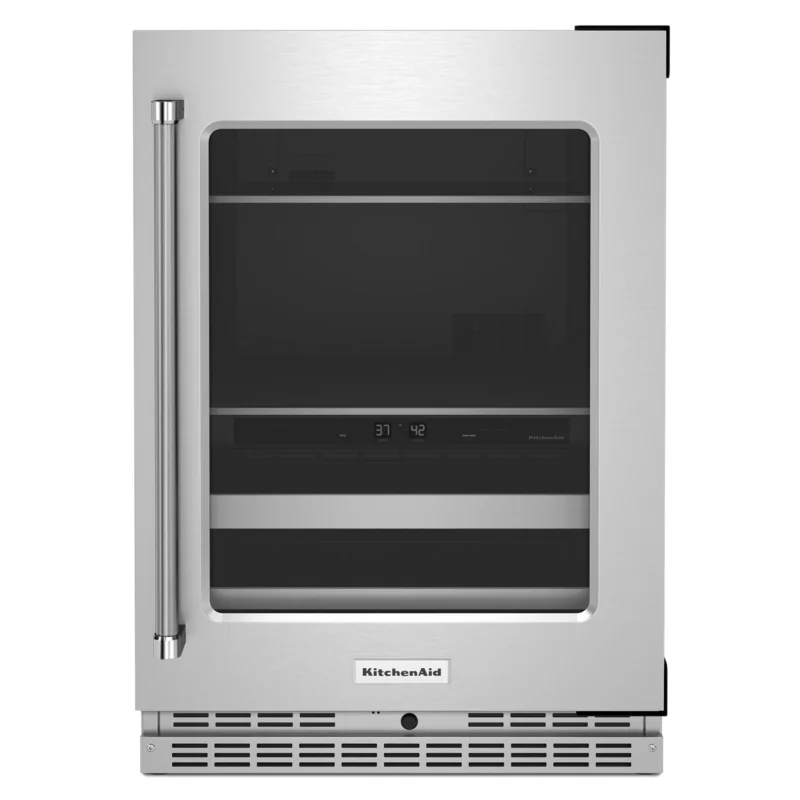 KitchenAid - 23.875 Inch 4.89 cu. ft Beverage Centre Refrigerator in Stainless - KUBR314KSS Stainless