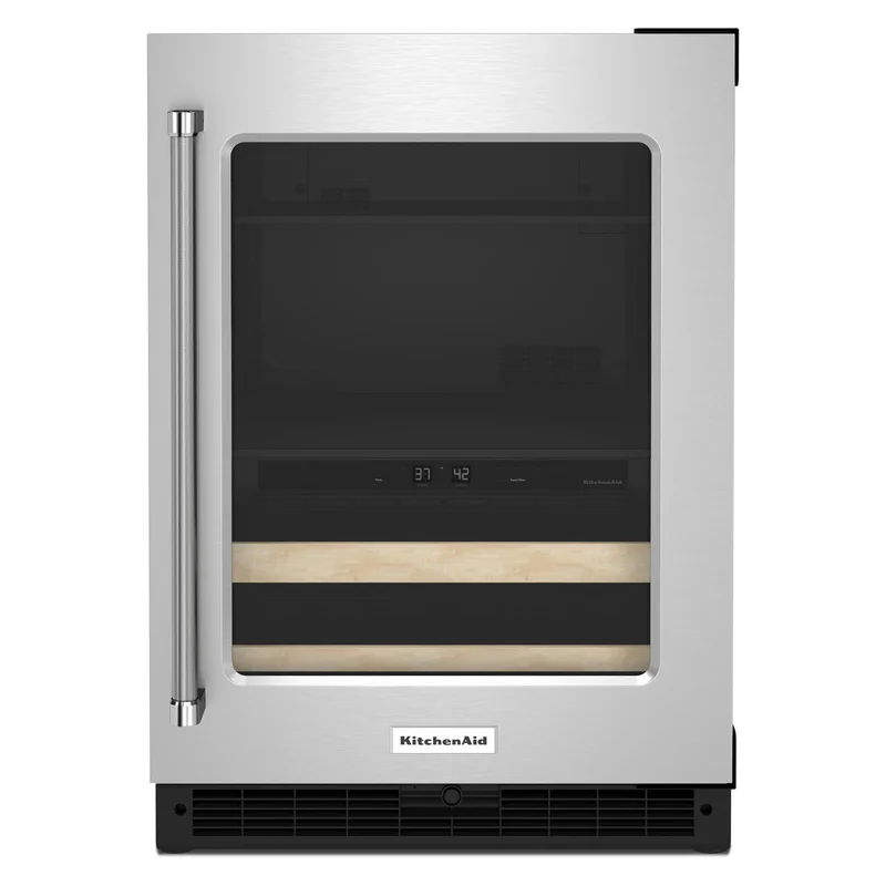 KitchenAid - 23.875 Inch 4.89 cu. ft Beverage Centre Refrigerator in Stainless Steel - KUBR214KSB STAINLESS STEEL