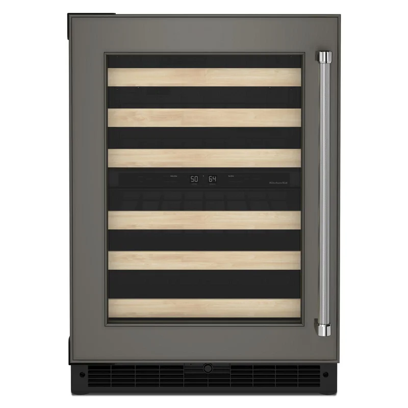 KitchenAid - 23.875 Inch 4.97 cu. ft Undercounter Wine Fridge Refrigerator in Panel Ready - KUWL214KPA Panel Ready
