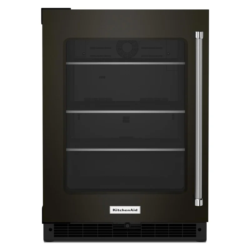KitchenAid - 23.875 Inch 5.2 cu. ft Undercounter Refrigerator in Black Stainless - KURL314KBS Black Stainless
