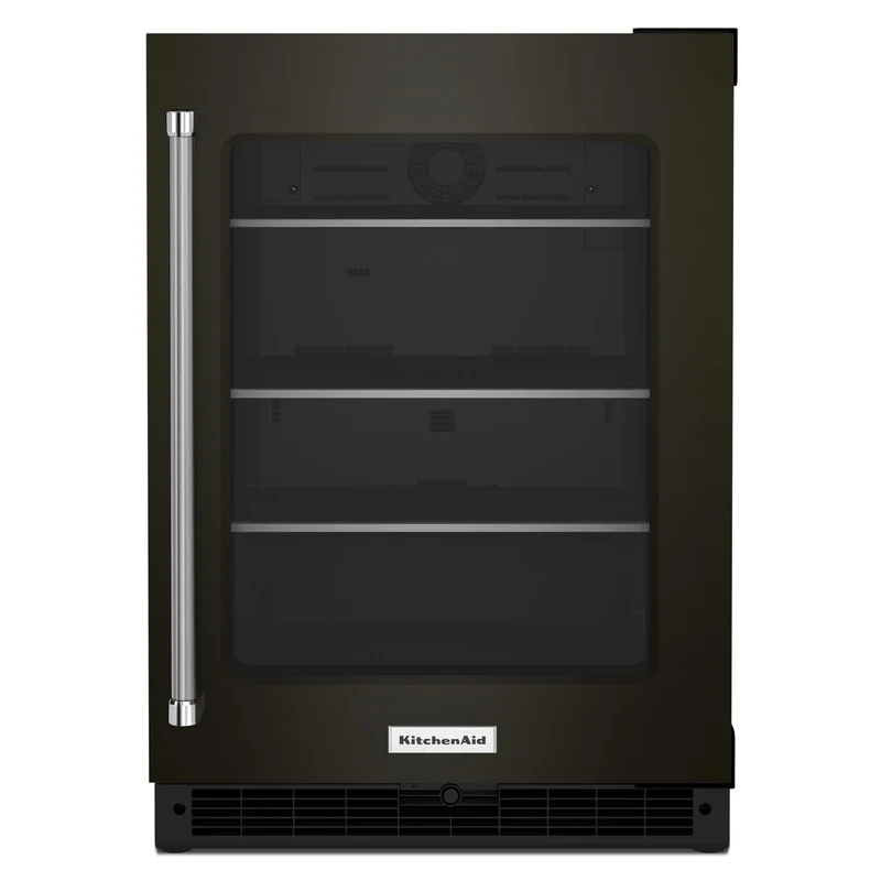 KitchenAid - 23.875 Inch 5.2 cu. ft Undercounter Refrigerator in Black Stainless - KURR314KBS Black Stainless