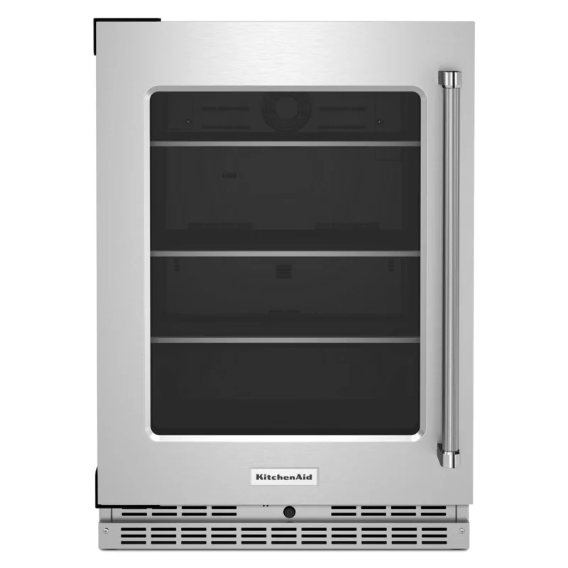 KitchenAid - 23.875 Inch 5.2 cu. ft Undercounter Refrigerator in Stainless - KURL314KSS Stainless