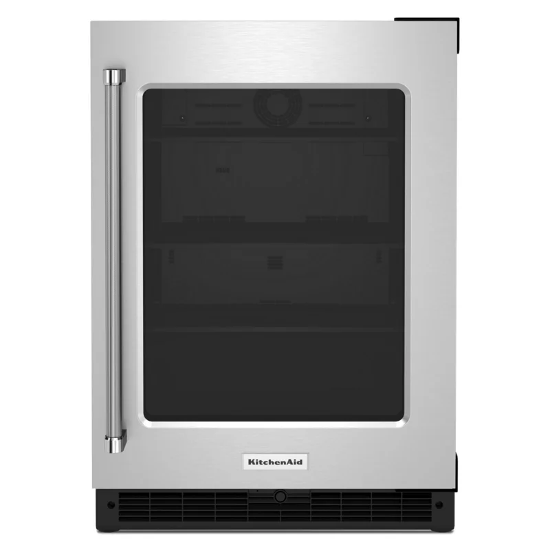 KitchenAid - 23.875 Inch 5.2 cu. ft Undercounter Refrigerator in Stainless - KURR214KSB Stainless