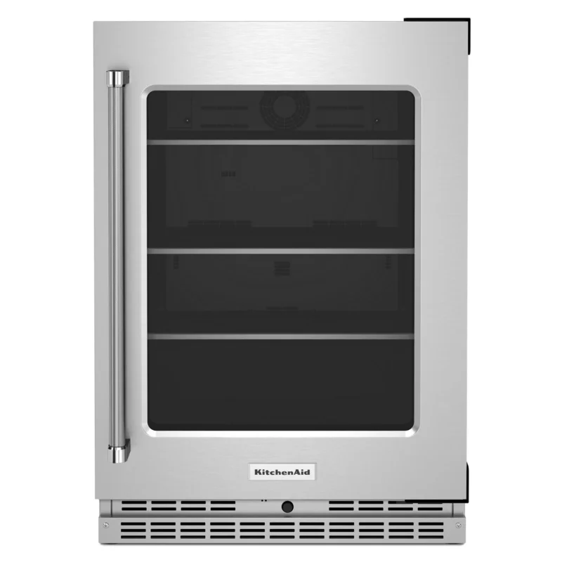 KitchenAid - 23.875 Inch 5.2 cu. ft Undercounter Refrigerator in Stainless - KURR314KSS Stainless