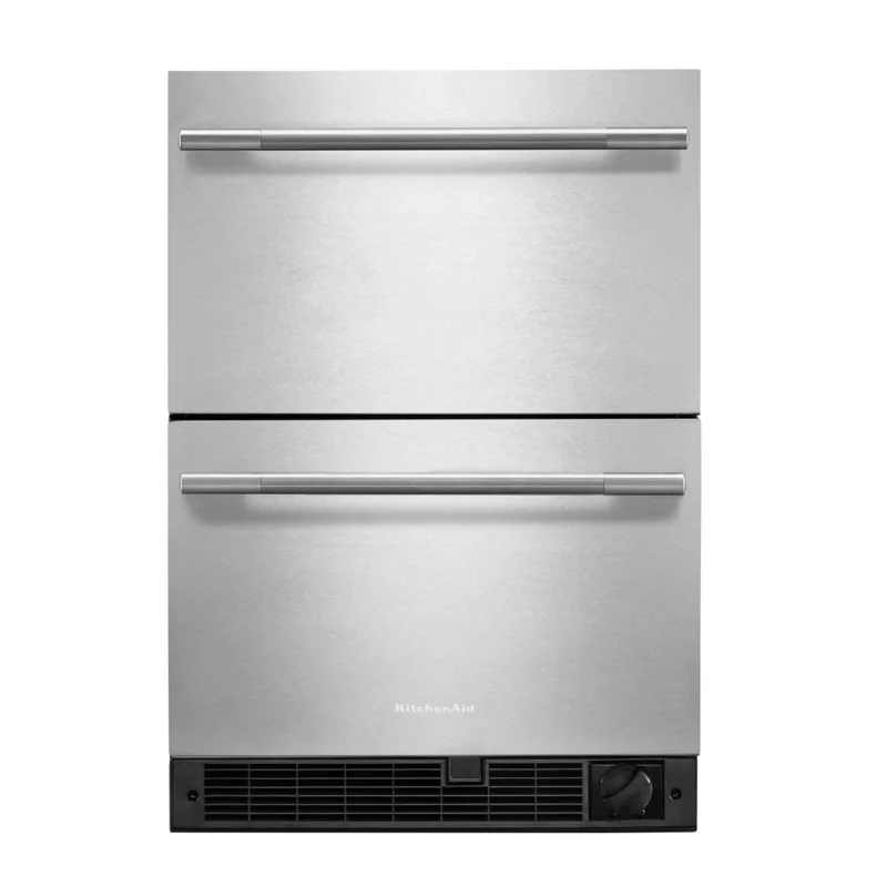 KitchenAid - 24 Inch 4.2 cu. ft Double Drawer Refrigerator in Stainless - KUCT524SSB Stainless