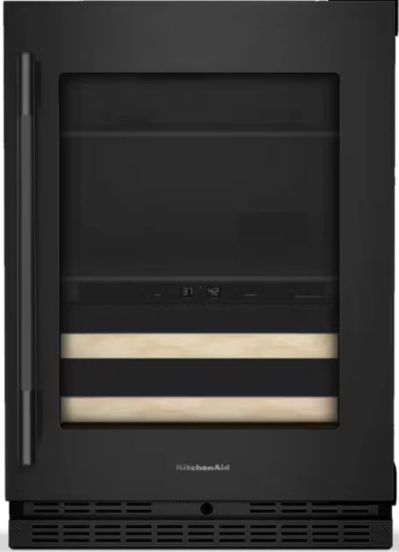KitchenAid - 24 Inch 4.8 cu. ft Beverage Centre Refrigerator in Black - KUBR524SBE Black