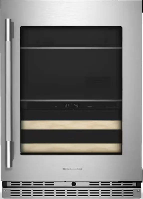 KitchenAid - 24 Inch 4.8 cu. ft Beverage Centre Refrigerator in Stainless - KUBR524SPS Stainless