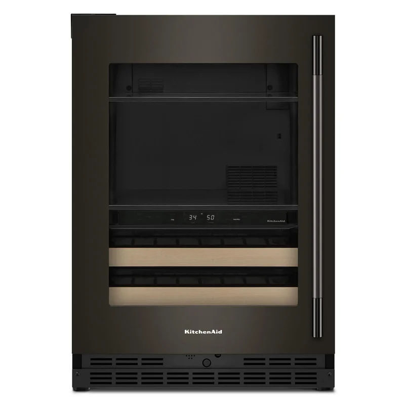 KitchenAid - 24 Inch Undercounter Wine Fridge in Black Ore - KUBL524SBE Black Ore