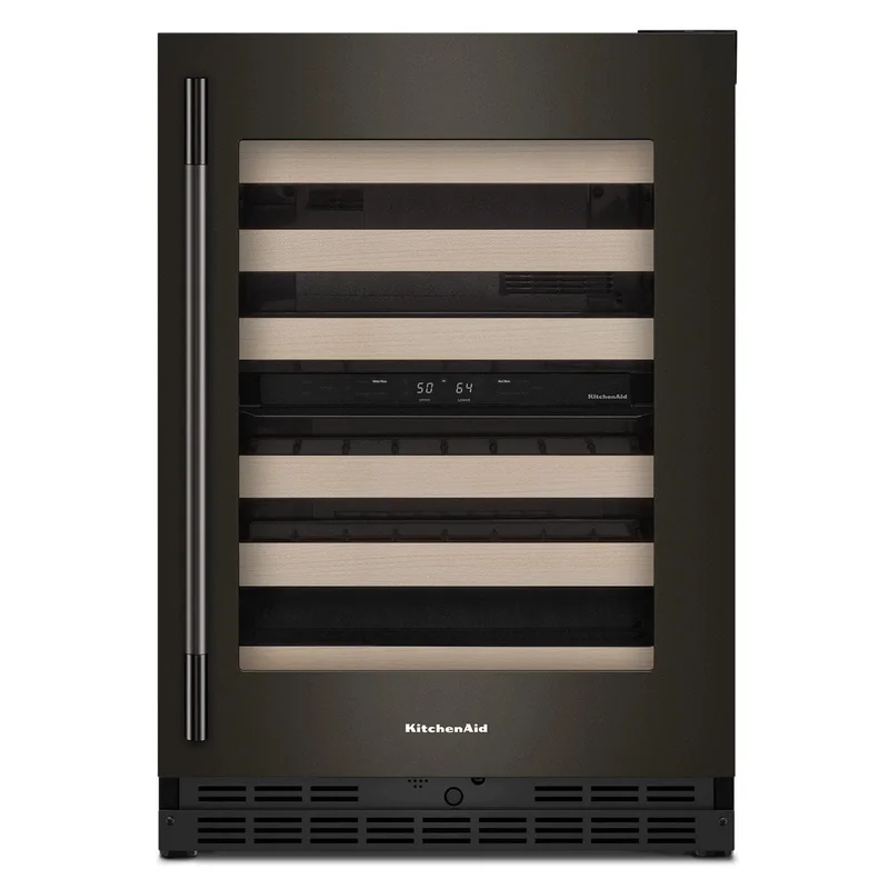 KitchenAid - 24 Inch Undercounter Wine Fridge in Black Ore - KUWR524SBE Black Ore