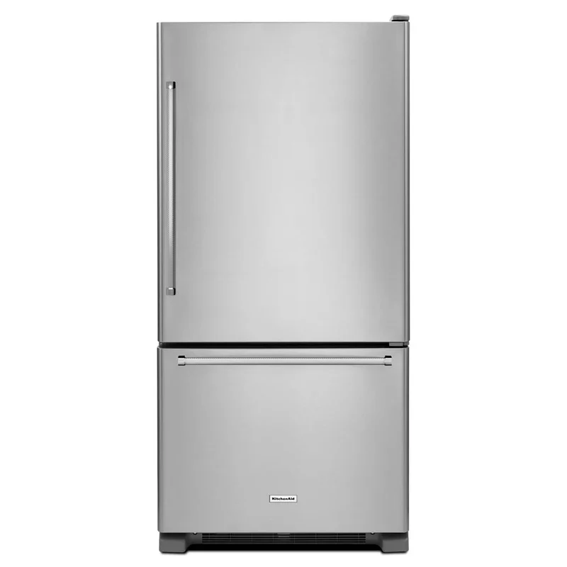 KitchenAid - 29.8 Inch 18.7 cu. ft Bottom Mount Refrigerator in Stainless - KRBR109ESS Stainless