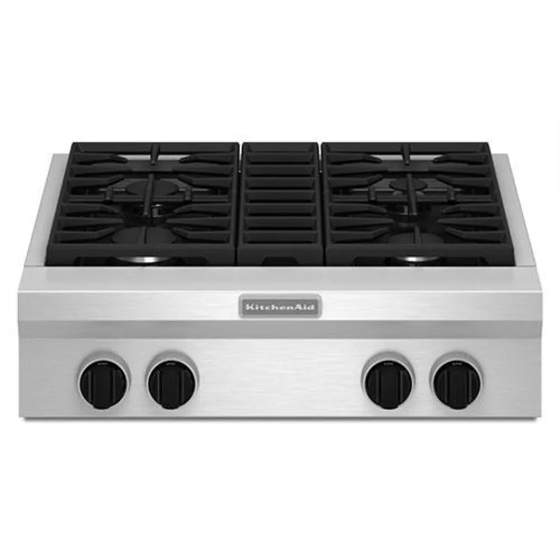 KitchenAid - 29.9375 Inch Gas Cooktop in Stainless - KGCU407VSS Stainless