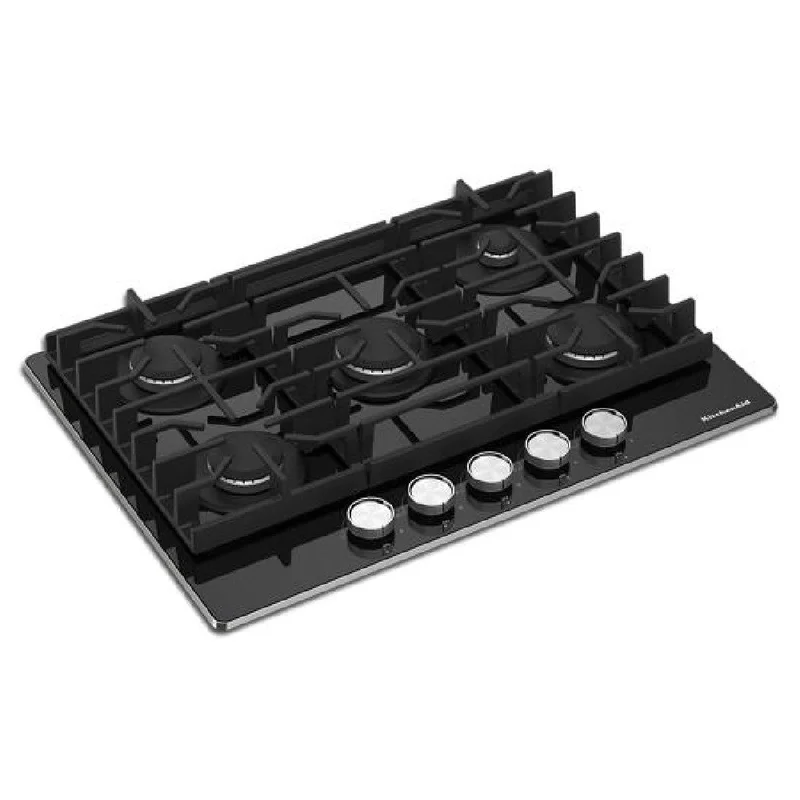 KitchenAid - 30.4 Inch Gas Cooktop in Black - KCGG530PBL Black