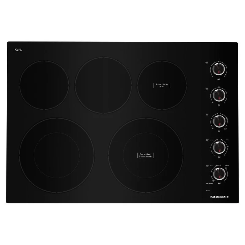 KitchenAid - 30.8 inch wide Electric Cooktop in Black - KCES550HBL Black
