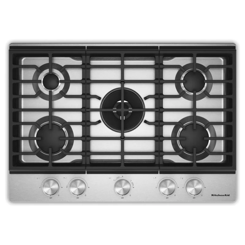 KitchenAid - 30 inch wide Gas Cooktop in Stainless - KCGK530SSS Stainless