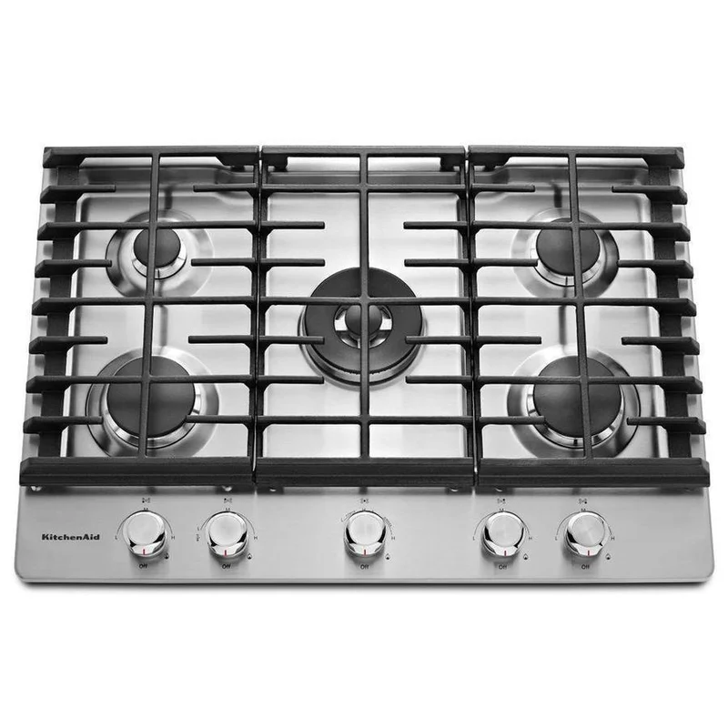KitchenAid - 30 inch wide Gas Cooktop in Stainless Steel - KCGS550ESS Stainless