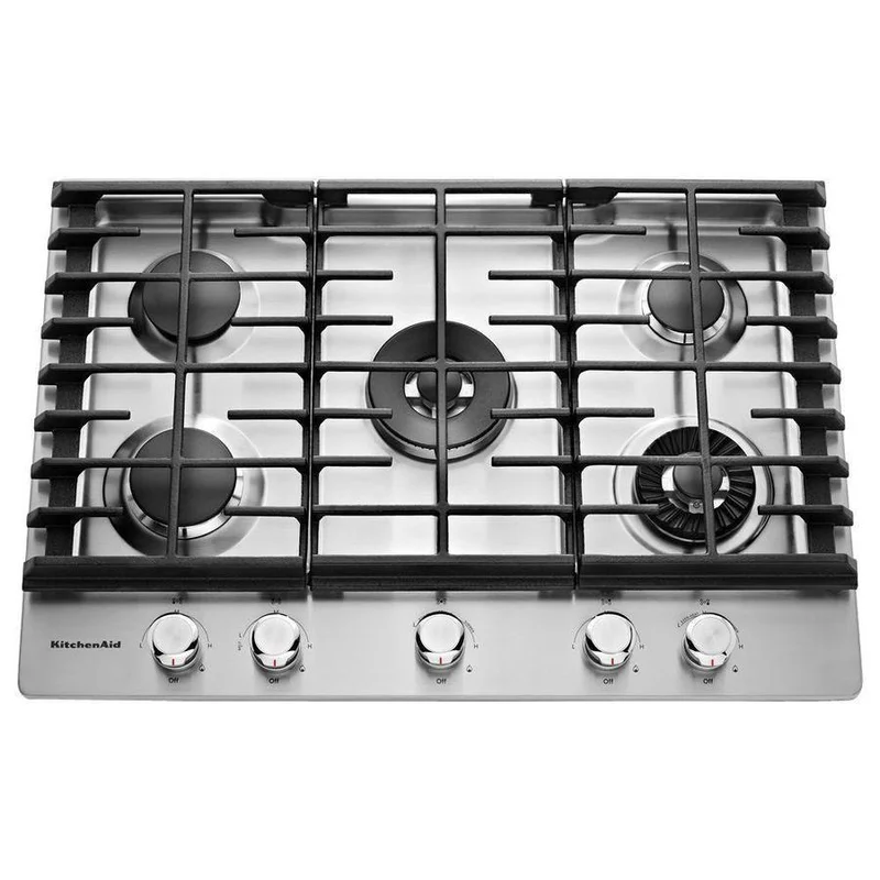 KitchenAid - 30 inch wide Gas Cooktop in Stainless Steel - KCGS950ESS Stainless