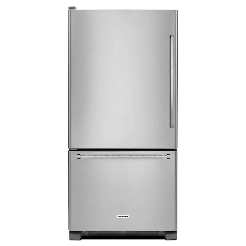 KitchenAid - 32.6 Inch 22.1 cu. ft Bottom Mount Refrigerator in Stainless - KRBL102ESS Stainless
