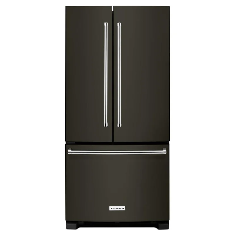 KitchenAid - 32.9 Inch 22.1 cu. ft French Door Refrigerator in Black Stainless - KRFF302EBS Black Stainless