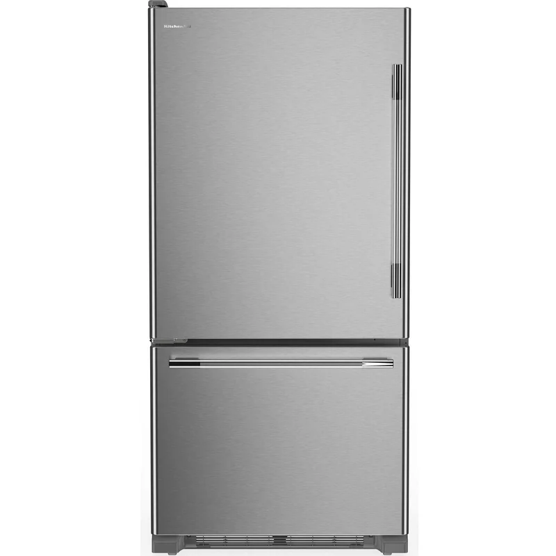 KitchenAid - 33 Inch 22.1 cu. ft Bottom Mount Refrigerator in Stainless - KRBL133SPS Stainless