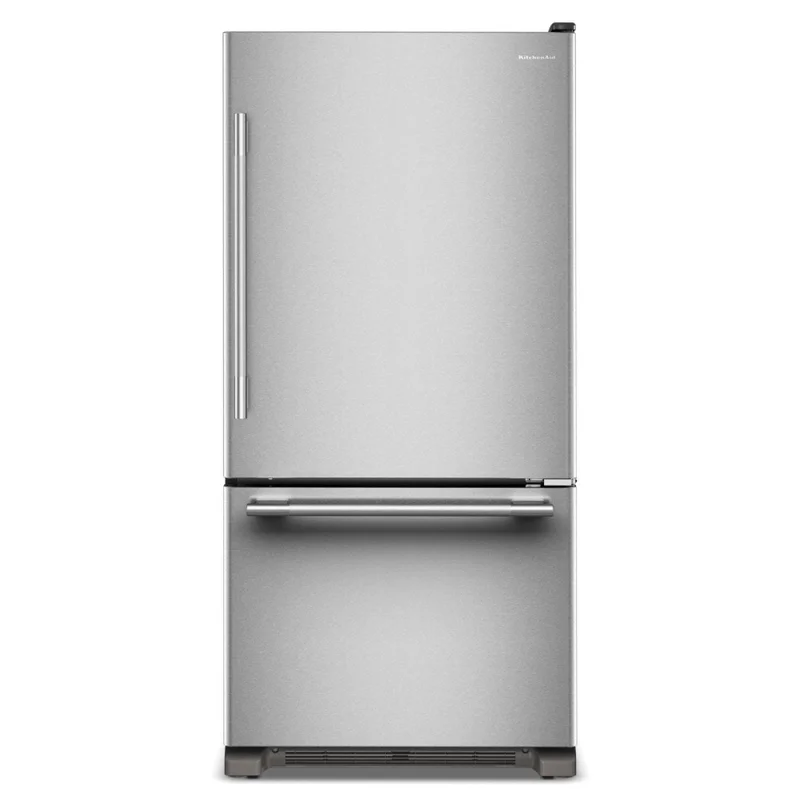 KitchenAid - 33 Inch 22.1 cu. ft Bottom Mount Refrigerator in Stainless - KRBR133SPS Stainless