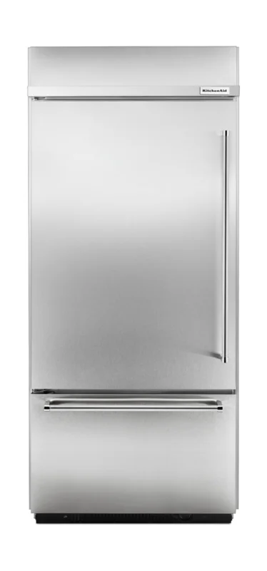 KitchenAid - 35.25 Inch 20.86 cu. ft Built-in Bottom Mount Refrigerator in Stainless - KBBL206ESS Stainless