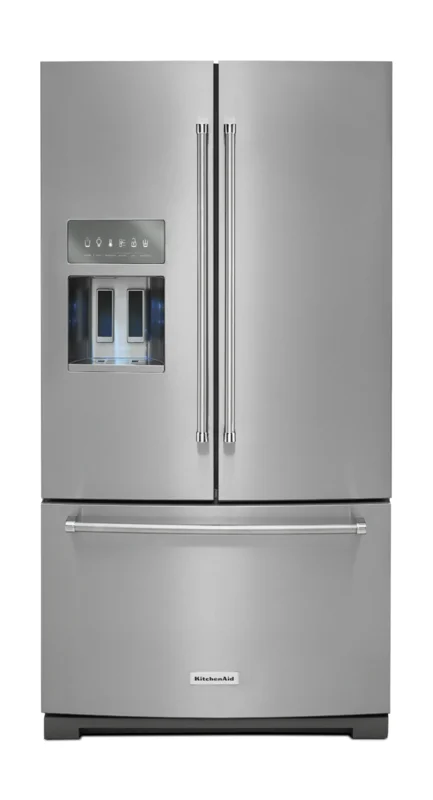 KitchenAid - 35.63 Inch 26.8 cu. ft French Door Refrigerator in Stainless - KRFF507ESS Stainless