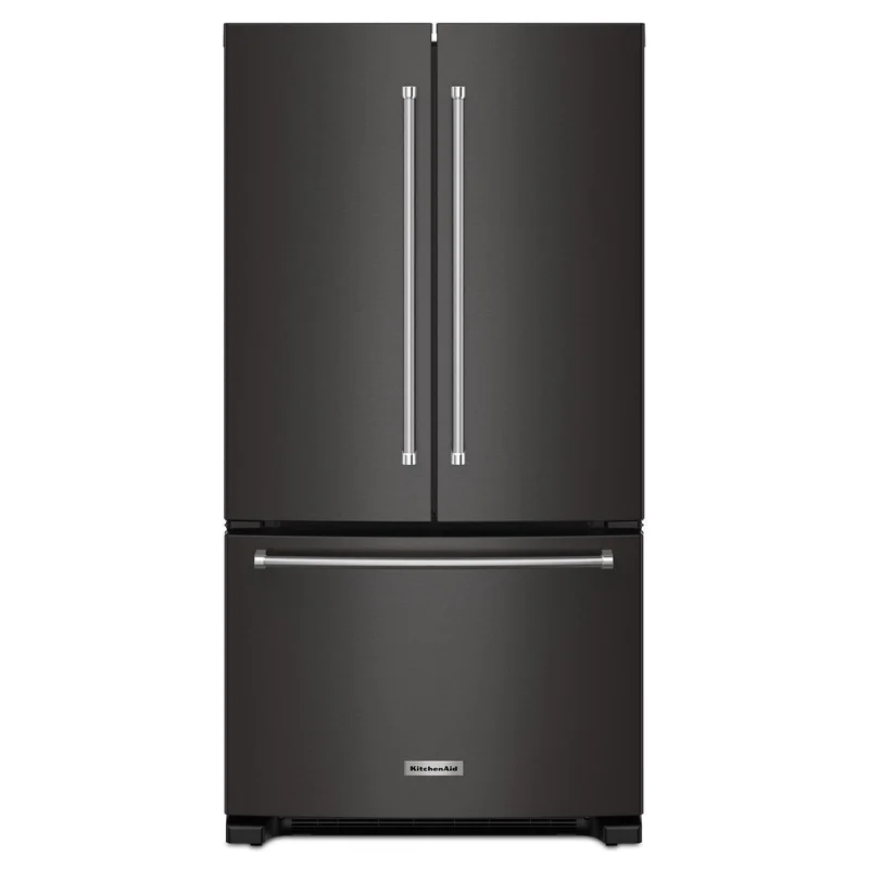 KitchenAid - 35.75 Inch 20 cu. ft French Door Refrigerator in Black Stainless - KRFC136RBS Black Stainless