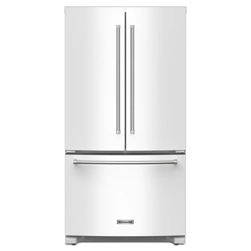KitchenAid - 35.75 Inch 20 cu. ft French Door Refrigerator in White - KRFC136RWH White