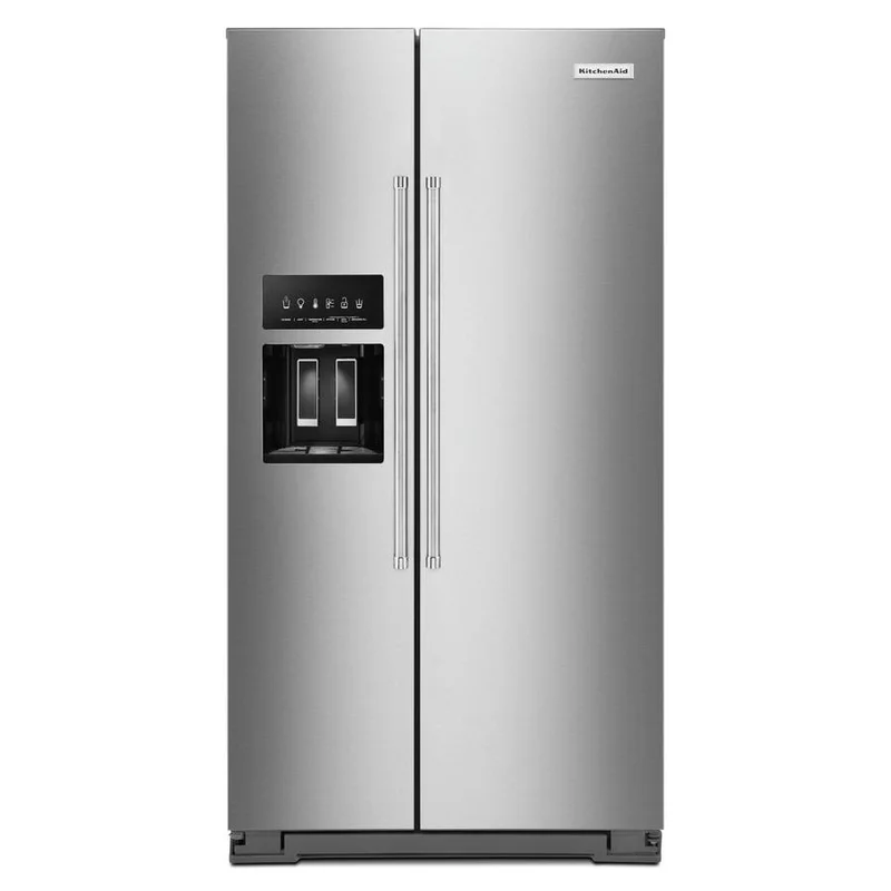 KitchenAid - 35.75 Inch 20 cu. ft Side by Side Refrigerator in Stainless - KRSC700HPS Stainless