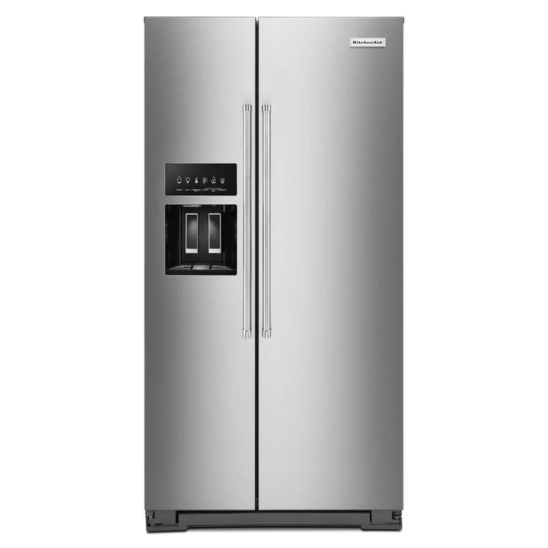 KitchenAid - 35.75 Inch 23 cu. ft Side by Side Refrigerator in Stainless - KRSC703HPS Stainless