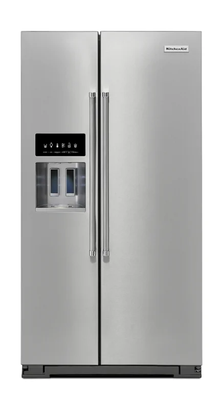 KitchenAid - 35.75 Inch 24.84 cu. ft Side by Side Refrigerator in Stainless - KRSF505ESS Stainless