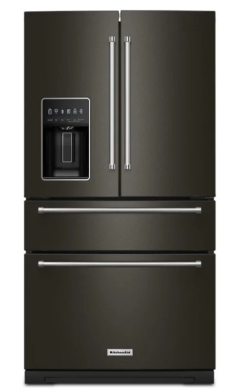 KitchenAid - 35.75 Inch 26.2 cu. ft French Door Refrigerator in Black Stainless - KRMF536RBS Black Stainless