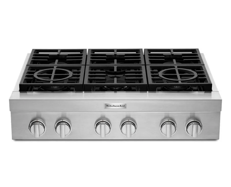 KitchenAid - 35.75 inch wide Gas Cooktop in Stainless - KCGC506JSS Stainless