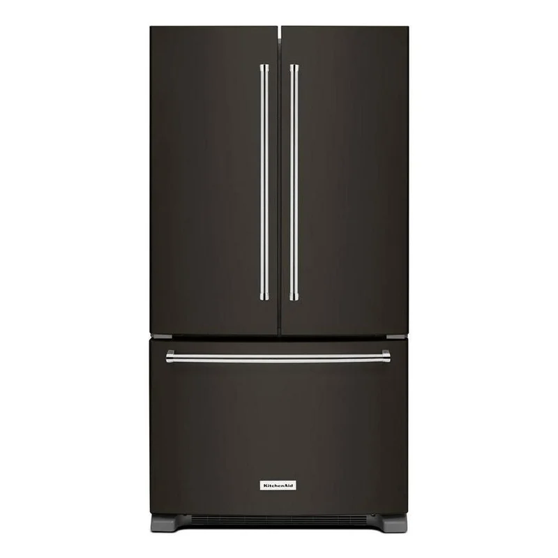 KitchenAid - 35.8 Inch 20 cu. ft French Door Refrigerator in Black Stainless - KRFC300EBS Black Stainless