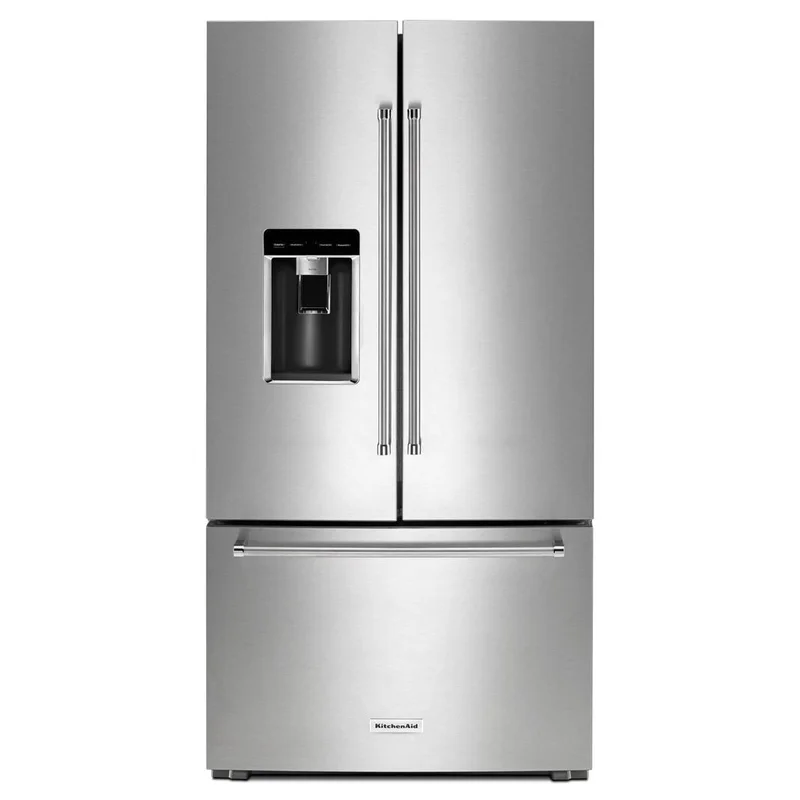 KitchenAid - 35.8 Inch 23.8 cu. ft French Door Refrigerator in Stainless - KRFC604FSS Stainless