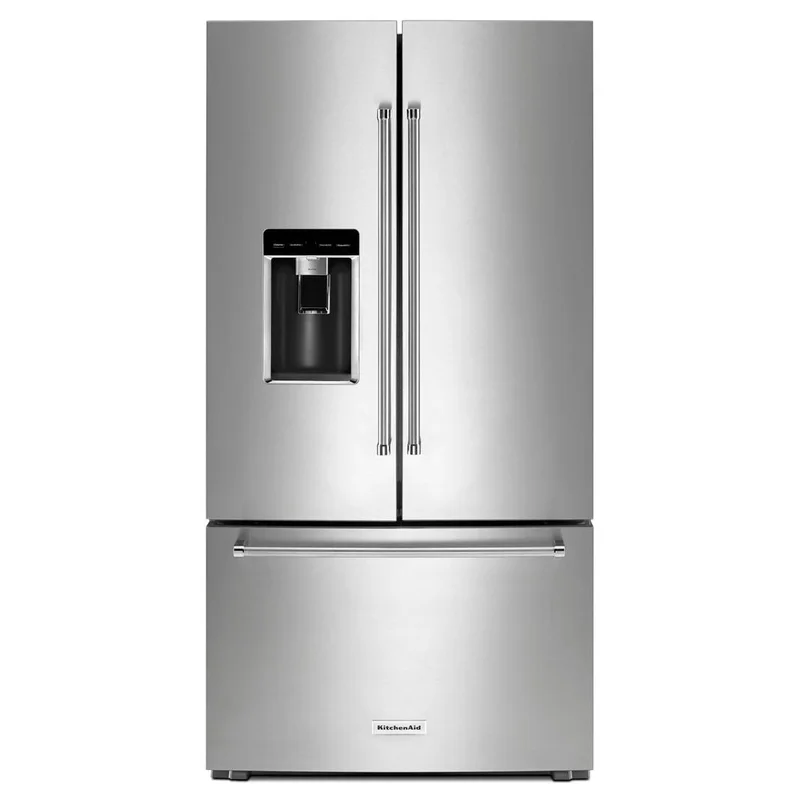 KitchenAid - 35.8 Inch 23.8 cu. ft French Door Refrigerator in Stainless - KRFC704FPS Stainless