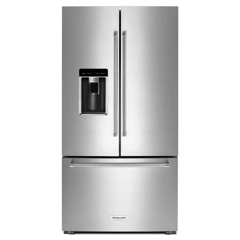 KitchenAid - 35.8 Inch 23.8 cu. ft French Door Refrigerator in Stainless - KRFC704FSS Stainless