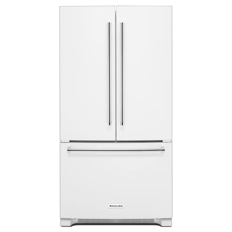 KitchenAid - 35.875 Inch 25 cu. ft French Door Refrigerator in White - KRFF305EWH White