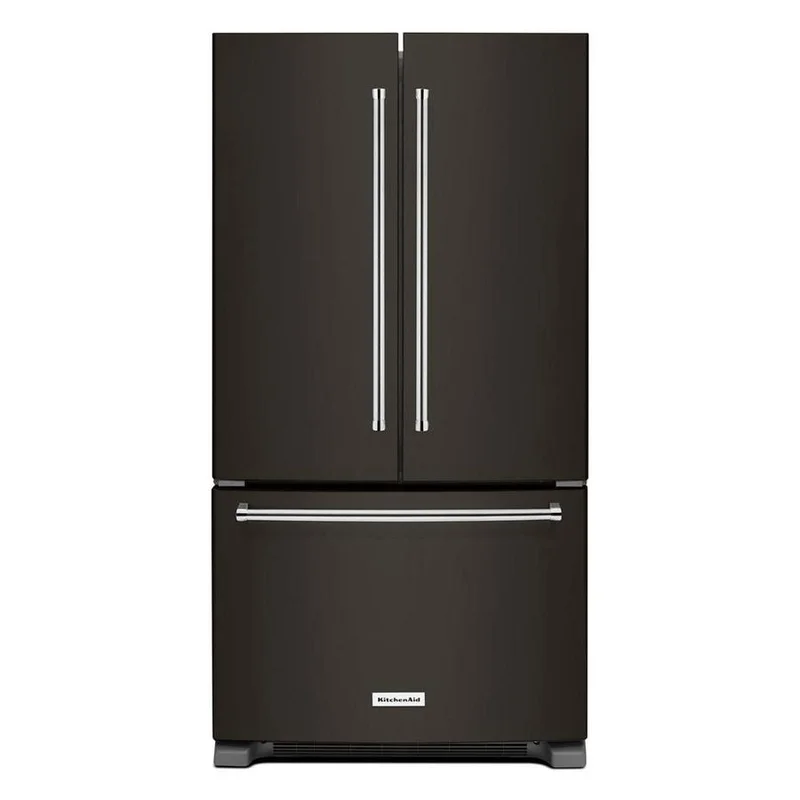KitchenAid - 35.9 Inch 25.2 cu. ft French Door Refrigerator in Black Stainless - KRFF305EBS Black Stainless